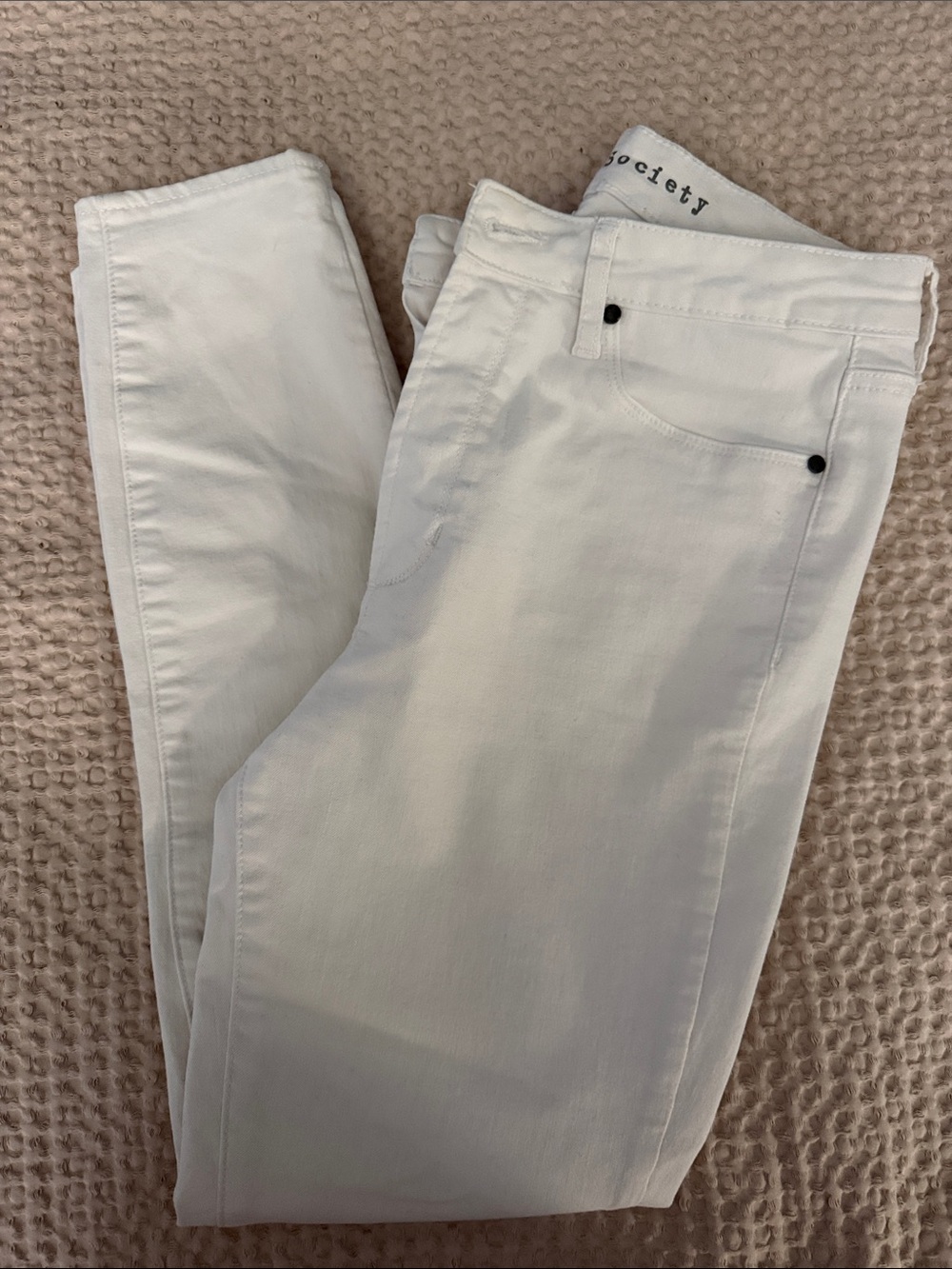 Articles Of Society White Ankle Crop Jeans